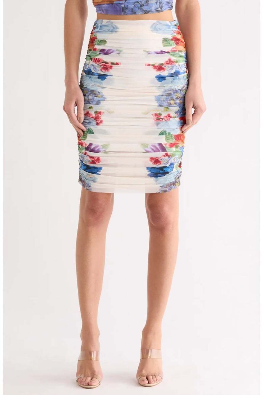 Alice + Olivia Kennah Garden Brunch Off White Midi Skirt 10 NWT $395